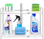 Simple Houseware Under Sink 2 Tier Expandable Heavy Duty Metal Shelf Organizer. Fixed Price $18.75.