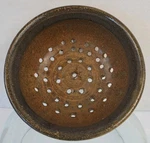 Studio Art Pottery Stoneware Handmade Glaze Colander Strainer Berry Bowl Signed. Fixed Price $18.95.