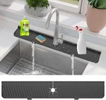 30 Inch Kitchen Sink Splash Guard, Silicone Faucet Large Black. Fixed Price $22.05.