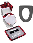 D-fantix Toilet Seat Cover And Rug Set Of 5, Funny Swedish Tomte Gnomes.... Fixed Price $17.99.