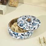 Brick Brown Handcrafted Solid Wood Floral Roti Casserole For Kitchen. Fixed Price $97.70.