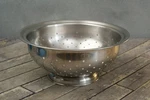 Ekco Flint Stainless Steel Colander Strainer 10.5 Inches Pedestal Base Vintage. Fixed Price $49.99.