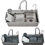 Stainless Steel Kitchen Sink Single Bowl Flying Faucet With Drainage. Fixed Price $139.00.