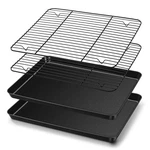 Teamfar Baking Sheet With Rack Set, 16" X 12" 1" - Black. Fixed Price $32.63.