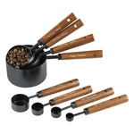 8 Pcs Measuring Cups Spoons Set Dv Stainless Steel Wooden Handle. Fixed Price $21.01.