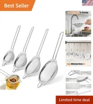 4PCS Fine Mesh Set, Stainless Steel Strainers, Food .... Fixed Price $27.89.