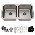 Kraus Premier 32-INCH 18 Gauge Undermount 50/50 Doub Satin-certified Refurbished. Fixed Price $194.96.