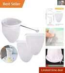 3 Pack Ultra Fine Mesh Strainers With Sturdy Handle - Ideal For Juices & Coffee. Fixed Price $19.99.
