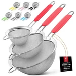 Premium Stainless Steel Fine Mesh Strainer Set Of 3 Kitchen Sieves. Fixed Price $15.49.