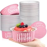 Ziliny 50 Pink Aluminum 1LB Christmas Bread Loaf Pans With Lids Xmas. Fixed Price $35.18.