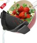 Clip Silicone Pot Strainer Pasta Colander Black - Us. Fixed Price $24.95.
