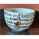 Boston Warehouse Trading Corp Ceramic Mixing Bowl 6" Recipe Words Pattern White. Fixed Price $20.00.