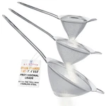 U.s. Kitchen Supply Set Of 3 Stainless Steel Extra Fine Mesh,. Fixed Price $21.46.