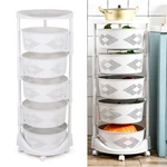 5 Tier Round Rotating Kitchen Storage Shelf Fruit Vegetable Basket Usa. Fixed Price $44.10.