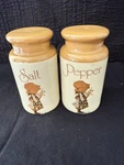 Vintage Holly Hobbie Salt & Pepper Shakers Set 3.5 Tall 2 Wide. Fixed Price $14.00.