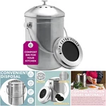 1.3 Gallon Odorless Compost Bin, Stainless Steel, Kitchen Food Scraps Recycler. Fixed Price $76.99.
