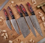 Damascus Chef Knife Set Handmade Kitchen Knives Forged Steel 5PC Cleaver Gi. Fixed Price $169.00.