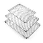 Teamfar Baking Sheet With Set (3 Pans + Racks), 17.6/16/12.5 Inch Stainle. Fixed Price $55.28.