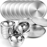 Sunnyray 304 Stainless Steel Plates And Bowls Metal Camping 8 X Inch. Fixed Price $65.58.