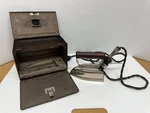 Vintage Sunbeam Electric Iron Wood Handle / Cord Metal Case Works. Fixed Price $22.50.