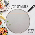 U.s. Kitchen Supply Classic 13" Splatter Screens - Stainless Steel Fine Mesh. Fixed Price $17.99.