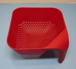 Red *joseph Joseph* Square Footed Kitchen Strainer Colander W/ Handle. Fixed Price $9.95.