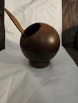 Mcm Vtg Atomic Wooden Orb Nut Bowl, Serving Dish, Pencil Holder Milbern Style. Fixed Price $29.50.