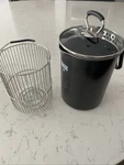Kuhn Rikon 4TH Burner Pot Black Steamer Basket Stainless Steel Strainer Camp. Fixed Price $19.98.
