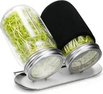 Sprouting Kit With Stainless Steel Screen Lids & Glass Mason Jars. Fixed Price $51.99.