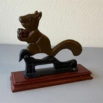 Vintage Retro Squirrel Cast Iron Nutcracker With Wood Base, Brown Black, 5.5". Fixed Price $10.00.