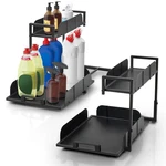 Under Kitchen Sink Organizer, 2 Tier Metal Pull Out Cabinet With Sl.... Fixed Price $63.78.