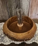 Vintage Wooden Nut Cracker Bowl. Includes And Picks.. Fixed Price $15.00.