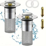 2-PACK Pop-up Drain Filter And Hair Catcher For Bathroom Sinks Fits 1.1-1.29 Inc. Fixed Price $16.94.