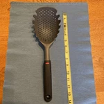 Oxo Black Nylon Pasta Scoop Strainer. Fixed Price $10.00.