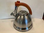 Mdc Housewares Stainless Steel Whistling Tea Kettle Orange Handle. Fixed Price $19.00.