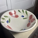 Pink Flower By Maxam Vegetable Serving Bowl 9 5/8". Fixed Price $35.00.