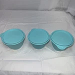 Tupperware Blue Bowl 148-29 & Lid 5227A-5 4.25" Diameter 3" Tall Lot Of. Fixed Price $29.00.