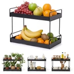 Libken 2-TIER Fruit Basket For Kitchen Counter Black Powder Coated Metal Fr.... Fixed Price $16.49.
