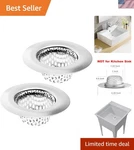 Pack Silver Sink Strainer 2.25" Top Anti-clogging Stainless Steel Ideal F.... Fixed Price $11.99.