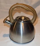 Whistling 2 Qt Stainless Steel Tea Kettle Faux Wood Handle Mdc Housewares, Inc. Fixed Price $23.95.