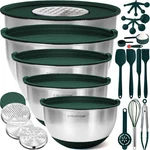 Priority Chef Stainless Steel Mixing Bowls With Lids Set, Metal Nesting. Fixed Price $60.99.