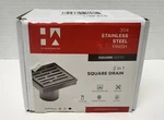 New Hydroware X Black 304 Stainless Steel Square Shower Drain HYD-0017. Fixed Price $23.95.