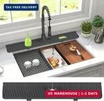 Derlights 30 Inch Sink Splash Guard Mat,silicone Faucet Handle Drip Catcher Tray. Fixed Price $29.98.
