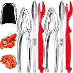 Crab Crackers Pliers Fork Tool Set Shellfish Lobster Leg Nut Seafood Opener. Fixed Price $13.08.