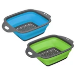 Collapsible Colander Set 2PCS Silicone Square Foldable Strainer Space Saving .... Fixed Price $16.56.