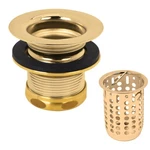 Junior Basket Style Bar Sink Strainer, 1 Pack, Polished Brass. Fixed Price $61.10.