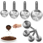 4 Pcs Dog Cat Food Scoop Stainless Steel Measuring Set 1, Cup, Silver. Fixed Price $16.99.