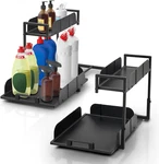 2-TIER Metal Pull-out Organizer With Sliding Drawer, Pack. Fixed Price $63.99.