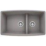 Blanco Performa 33" Undermount Kitchen Sink 60/40 Dbl Bowl Metallic Gray 441309. Fixed Price $700.00.