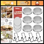 Pack Mason Jar Sprout Lids Kit - 316 Stainless Steel, 9 Mesh Filters, 4 Stands. Fixed Price $33.29.